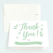 "Wild & Free" - Children's Birthday Party Thank You Cards in Mint by Oma N. Ramkhelawan - Front