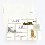 "Purrefect Kittens" - Children's Birthday Party Thank You Cards in Voilet by Shiny Penny Studio - Front