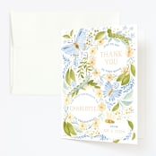 "Daisy Chains" - Children's Birthday Party Thank You Cards in Olive Tree by Sarah Knight - Front