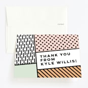 "Cartoon B-day" - Children's Birthday Party Thank You Cards in Creamsicle by Avie Designs - Front