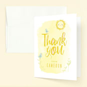 "Little Sunshine" - Children's Birthday Party Thank You Cards in Daffodil by Karidy Walker - Front