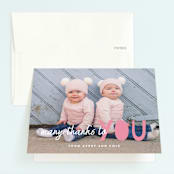 "Bright Future" - Children's Birthday Party Thank You Cards in Blush by Annie Clark - Front