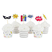 "Superhero Cupcake Decorating Set" - Party Baking Cups in multicolor by Jollity and Co