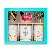 "Superhero Cupcake Decorating Set" - Party Baking Cups in multicolor by Jollity and Co