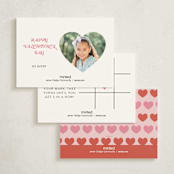 "XOXO" - Classroom Valentines in Sweet Pink by Emanuela Carratoni - Back of Card Options