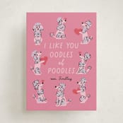 "Oodles of Poodles" - Classroom Valentines in Pinky by mo kelley - Front