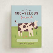 "Moo-velous friend" - Classroom Valentines in Brown Cow by Sherley Ferreira - Front