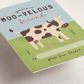 "Moo-velous friend" - Classroom Valentines in Brown Cow by Sherley Ferreira - Detail