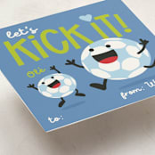 "Let's KICK IT!" - Classroom Valentines in Sky by Terri Trigger - Detail