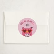 "Owl Be Your Pal" - Classroom Valentines in Pinky by mo kelley - Matching Custom Sticker