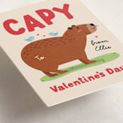 "Capy Valentine's Day" - Classroom Valentines in Cream by Erica Krystek - Detail