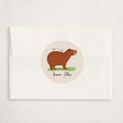"Capy Valentine's Day" - Classroom Valentines in Cream by Erica Krystek - Matching Custom Sticker