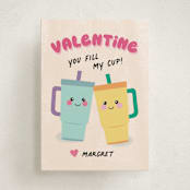 "Fill my cup" - Classroom Valentines in Candy by Pixel and Hank - Front