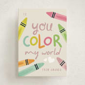 "You color my world" - Classroom Valentines in Rainbow by Orasie - Front