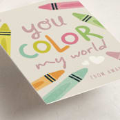 "You color my world" - Classroom Valentines in Rainbow by Orasie - Detail