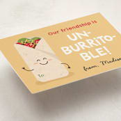 "Un-burrito-ble" - Classroom Valentines in Cornflower by Erica Krystek - Detail