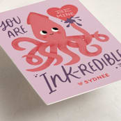 "Sweet Squid" - Classroom Valentines in Lilac by Jessie Steury - Detail
