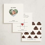 "I Like The Way You Roll" - Classroom Valentines in Cranberry by Itsy Belle Studio - Back of Card Options