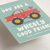 "Wheely good friend" - Classroom Valentines in Seafoam by Creo Study - Detail
