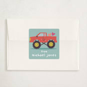 "Wheely good friend" - Classroom Valentines in Seafoam by Creo Study - Matching Custom Sticker