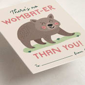 "No Wombat-er" - Classroom Valentines in Cream by Erica Krystek - Detail
