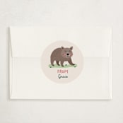 "No Wombat-er" - Classroom Valentines in Cream by Erica Krystek - Matching Custom Sticker