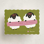 "Friend Sheep" - Classroom Valentines in Avocado by Jenna Holcomb - Front
