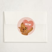 "purrfect pals" - Classroom Valentines in Peach by Jennifer Lew - Matching Custom Sticker