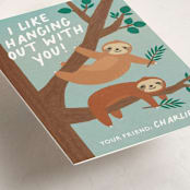 "Hanging Out" - Classroom Valentines in Eucalyptus by Jennifer Lew - Detail