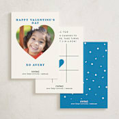"Text" - Classroom Valentines in True Blue by Lea Delaveris - Back of Card Options