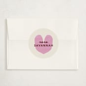 "folksy paper hearts" - Classroom Valentines in Cranberry by Carrie Moradi - Matching Custom Sticker