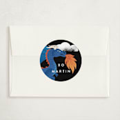 "Dragon" - Classroom Valentines in Navy by Alethea and Ruth - Matching Custom Sticker