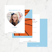 "Basketball" - Classroom and Mailable Valentines in Skyblue by Erin L. Wilson - Back of Card