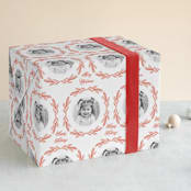 "Ornate Frame" - Personalized Wrapping Paper in Holly by Mansi Verma - Front