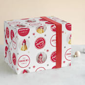 "A Merry Christmas" - Personalized Wrapping Paper in Berry by Lori Wemple - Front