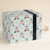 "DAD" - Personalized Wrapping Paper in Sky by Lauren Chism - Front