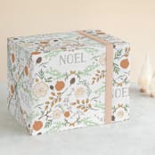 "Rustic Garden Noel" - Personalized Wrapping Paper in Persimmon by Grace Kreinbrink - Front