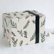 "Twigs & Branches" - Personalized Wrapping Paper in Cream by Blustery August - Front