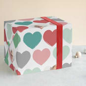 "Painted Hearts" - Personalized Wrapping Paper in Gum Drops by Jessie Steury - Front