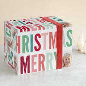 "Happy Lettering" - Personalized Wrapping Paper in Fruit Punch by Jessie Steury - Front