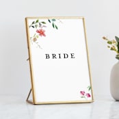 "Spring Wildflowers" - Small Signs in Floral by Mere Paper - In Brass Geometric Frame (sold separately)