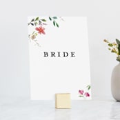 "Spring Wildflowers" - Small Signs in Floral by Mere Paper - With Brushed Gold Holder (sold separately)
