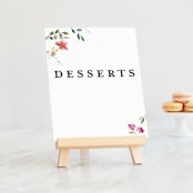 "Spring Wildflowers" - Small Signs in Floral by Mere Paper - On Small Tabletop Easel (sold separately)