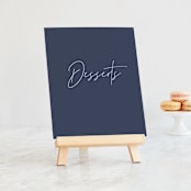 "Marked" - Small Signs in Navy by JoAnn Jinks - On Small Tabletop Easel (sold separately)