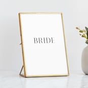 "Everly" - Small Signs in Snow by Hooray Creative - In Brass Geometric Frame (sold separately)