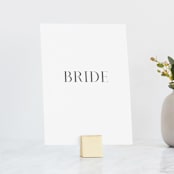 "Everly" - Small Signs in Snow by Hooray Creative - With Brushed Gold Holder (sold separately)