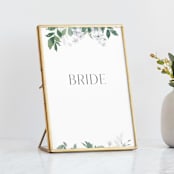 "Grove" - Small Signs in Fern by Everett Paper Goods - In Brass Geometric Frame (sold separately)