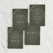 "Botanical Arches" - Small Signs in Moss by Kelly Schmidt - Text Layout Options for Small Signs