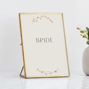 "Vine Wrap" - Small Signs in Cotton by Amy Kross - In Brass Geometric Frame (sold separately)