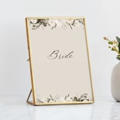 "Botanical Edge" - Small Signs in Latte by Susan Moyal - In Brass Geometric Frame (sold separately)
